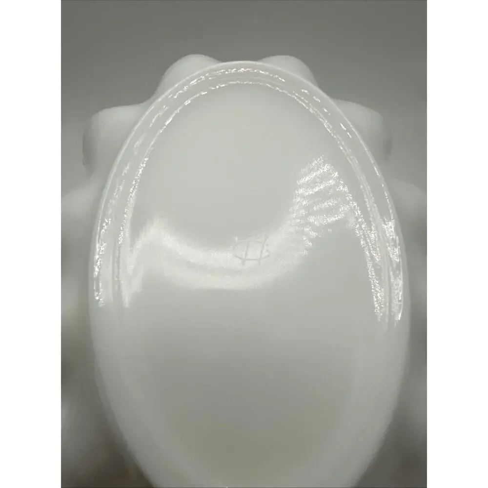Vintage Westmoreland Milk Glass Doric Lace Oval Bowl Bead Ruffle Trinket Dish